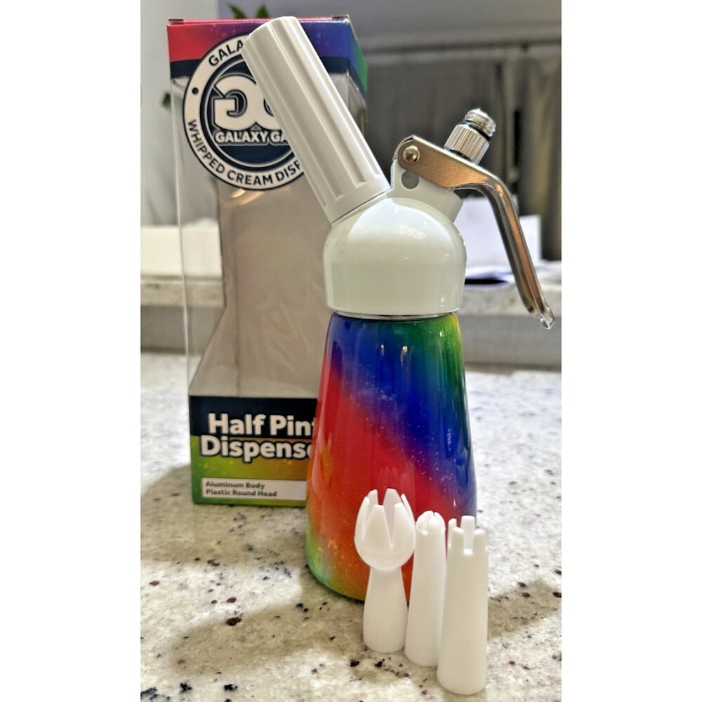 Rainbow Half Pint Whipped Cream Dessert Dispenser 250ml – New Open Box